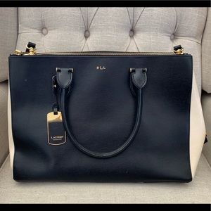 Large Leather Ralph Lauren tote bag